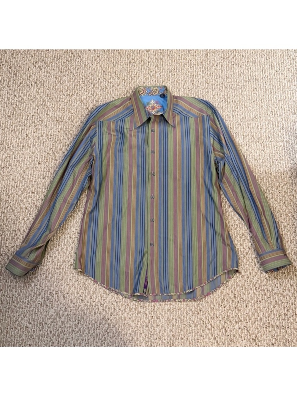 LIKE NEW Robert Graham Men’s Multicolored Flip Cuff Dress Shirt